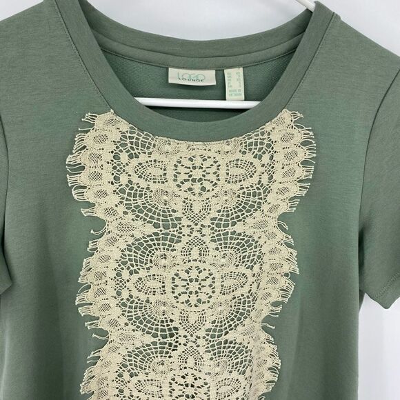 LOGO Lounge by Lori Goldstein lace detail top - Picture 3 of 6